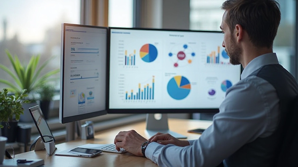 Professioneel kijkend naar strategisch dashboard met KPI's en voortgangsmeting